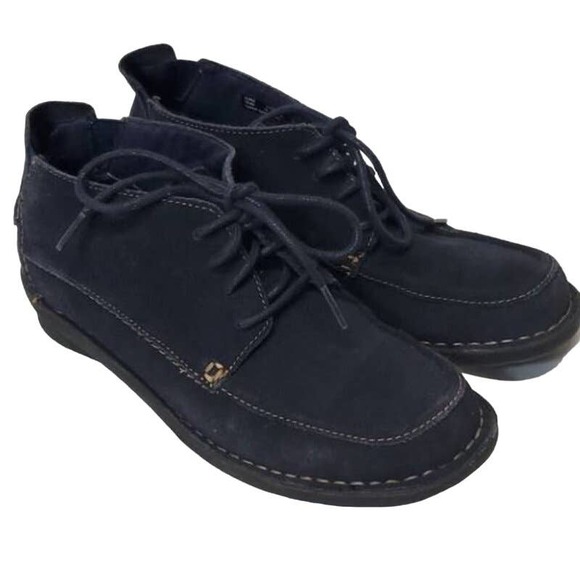 clarks navy ankle boots